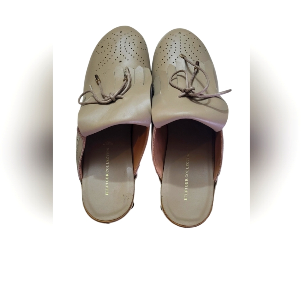 Tommy Hilfiger Collection Mules Shoes Taupe Beige/ Cornstalk Size 41 New in Box